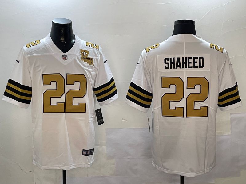 Men New Orleans Saints #22 Shaheed White 2024 Nike Limited NFL Jersey style 2